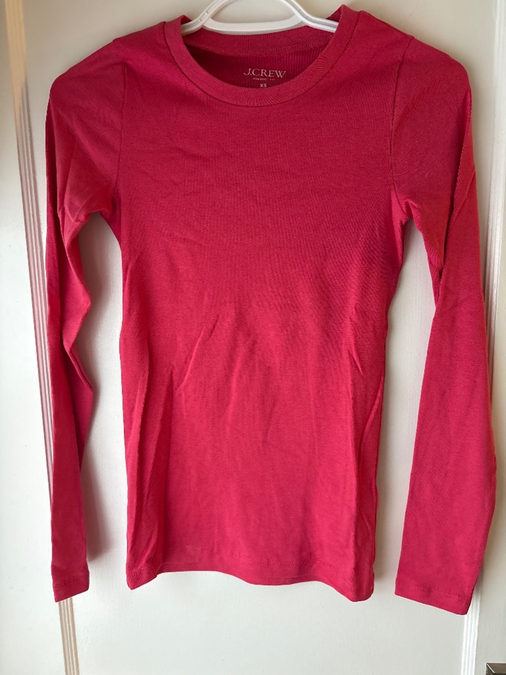 JCrew Long Sleeve Perfect Fit Tshirt, Pink, Sz XS, NWT